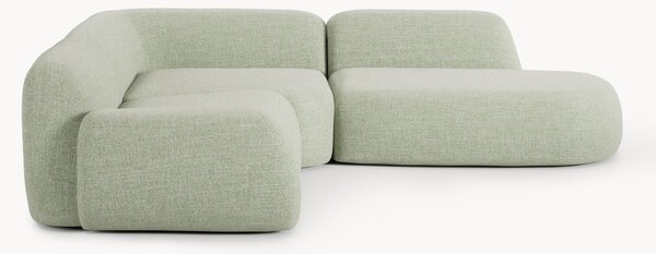 Narożna sofa modułowa Bouclé z szezlongiem Wolke (4-osobowa)