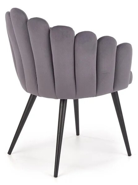Szare eleganckie tapicerowane krzesło glamour S7-K07