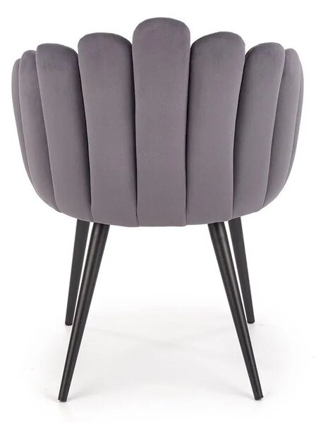 Szare eleganckie tapicerowane krzesło glamour S7-K07