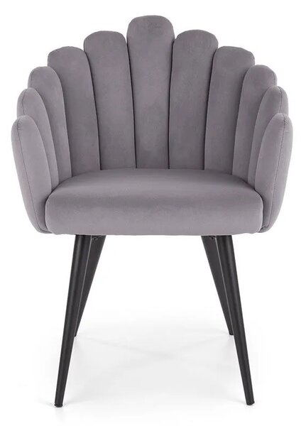 Szare eleganckie tapicerowane krzesło glamour S7-K07