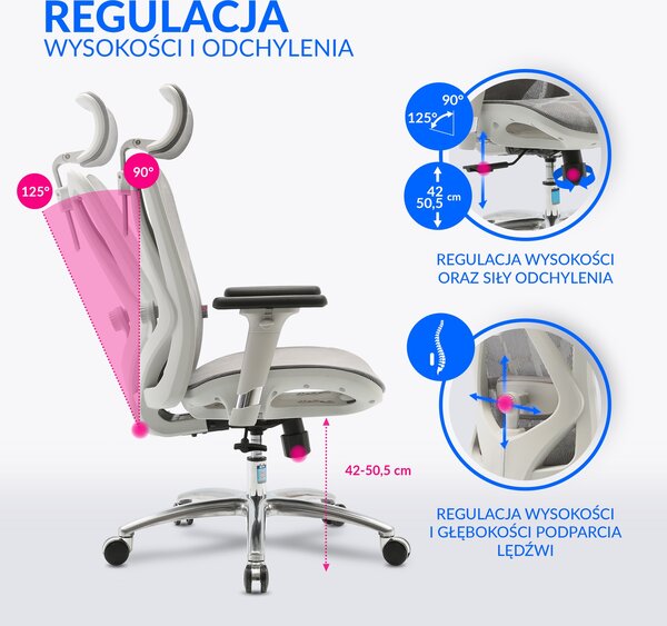 Ergonomiczny fotel biurowy Kalisto, zgodny z normą BHP