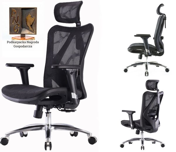 Ergonomiczny fotel biurowy Kalisto, zgodny z normą BHP