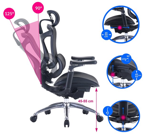Ergonomiczny fotel do pracy przy biurku Kosmo, zgodny z normą BHP