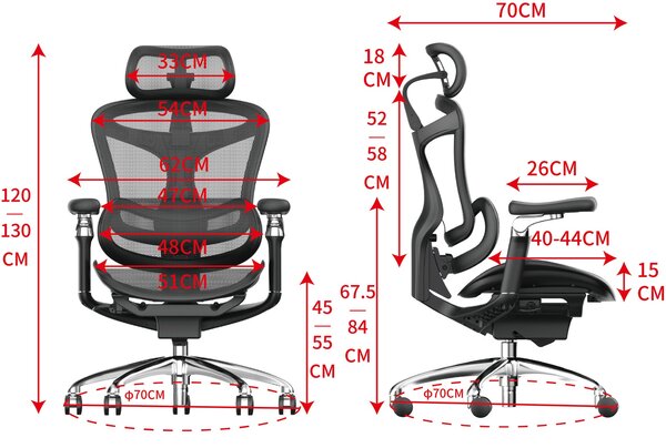 Ergonomiczny fotel do pracy przy biurku Kosmo, zgodny z normą BHP