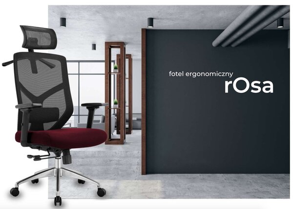 Ergonomiczny fotel do biura Rosa, zgodny z normą BHP