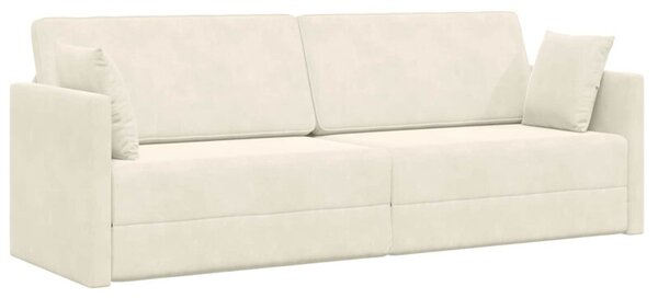 Sofa podÅogowa z funkcjÄ spania kremowy 213 x 70 x 77 cm