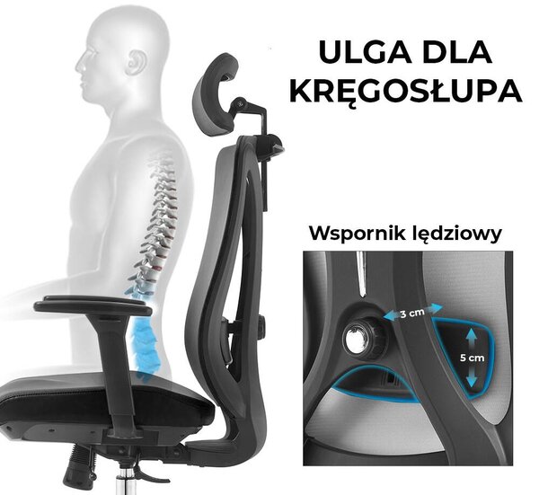 Ergonomiczny fotel biurowy Gelato z ekoskóry, zgodny z normą BHP