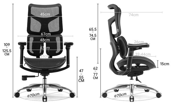 Fotel biurowy z siatki Astro, ergonomiczny, zgodny z normą BHP
