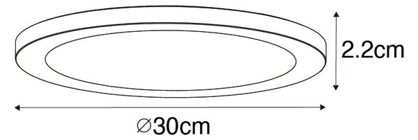 Reflektor natynkowy lub wpuszczany biały 30 cm z LED z 3-stopniową regulacją barwy światła z przełącznikiem DIP - Trans
