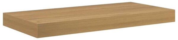 Półka ścienna nowoczesna z materiału drewnopochodnego, brązowa, 50x23x4 cm