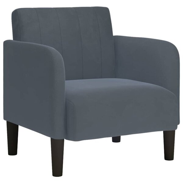 Sofa fotel z podÅokietnikami ciemnoszary 54 cm aksamit