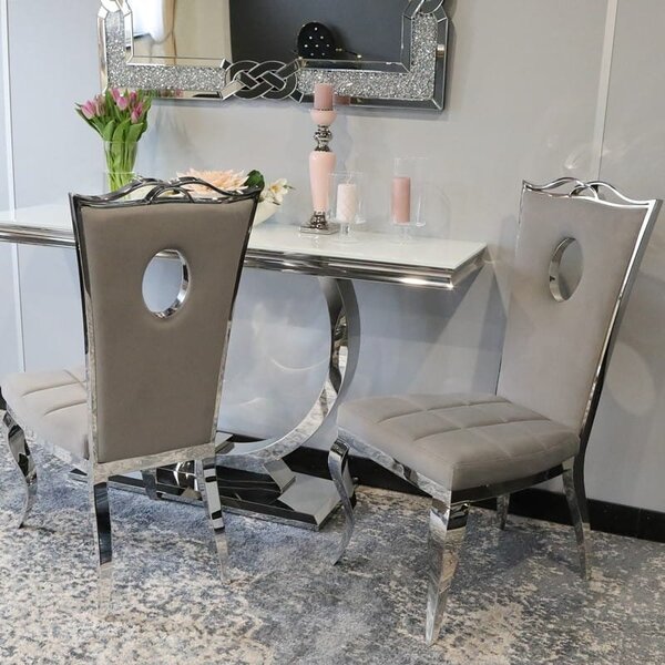 Krzesło glamour Luxury Grey - krzesło tapicerowane szare