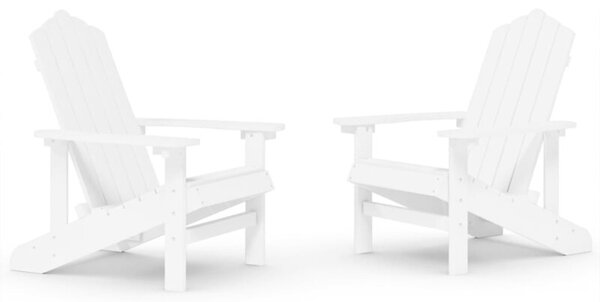 Krzesła ogrodowe adirondack, 2 szt., hdpe, białe