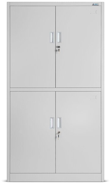 Biurowa dzielona szafa metalowa na akta MAGDA, 900 x 1850 x 400 mm, szara