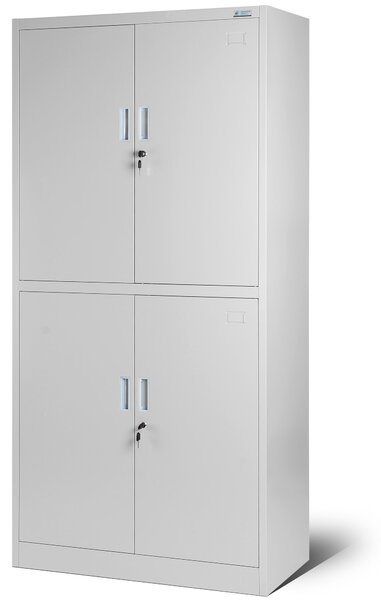 Biurowa dzielona szafa metalowa na akta MAGDA, 900 x 1850 x 400 mm, szara
