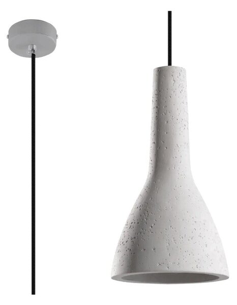 Jasnoszara lampa wisząca z betonowym kloszem ø 17 cm Mattia – Sollux