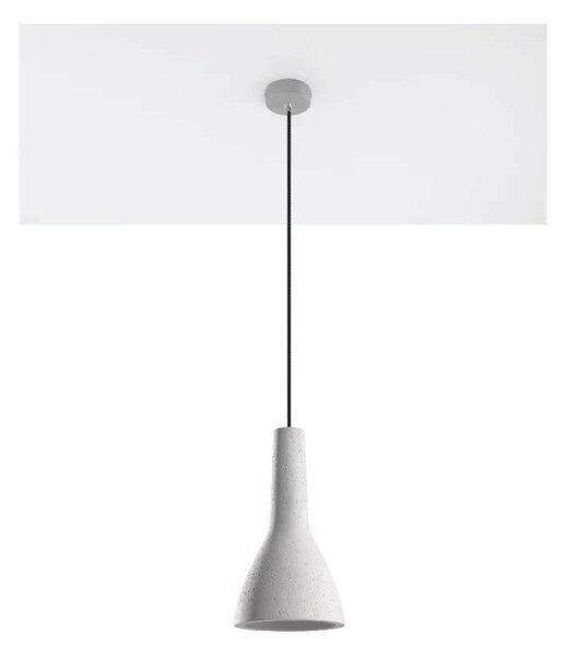 Jasnoszara lampa wisząca z betonowym kloszem ø 17 cm Mattia – Sollux