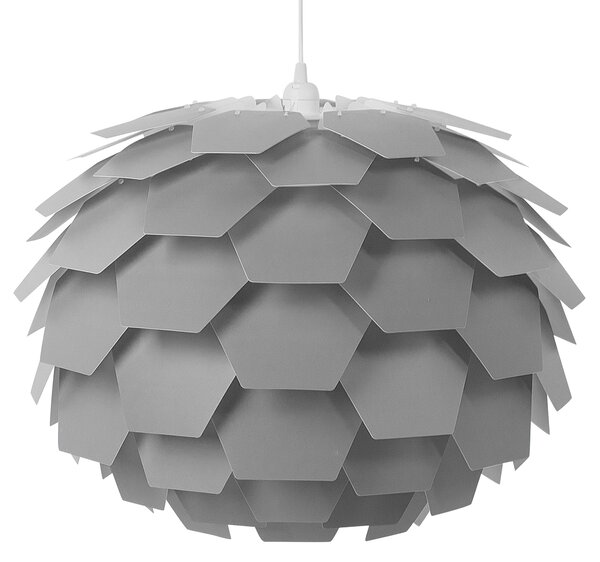 Lampa wisząca okrągła plastikowa geometryczna szara duża Segre Beliani
