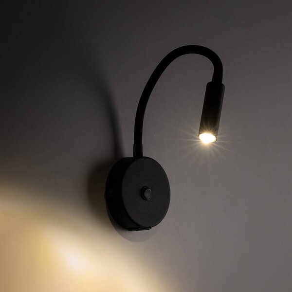 Kinkiet Lagos USB TK Lighting, czarny, sypialnia, metal, nowoczesny