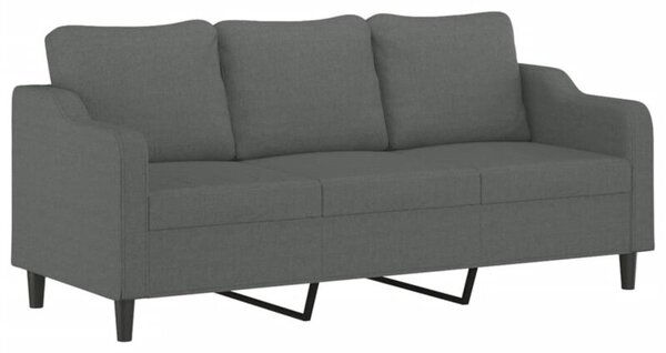 Sofa 3-osobowa, ciemnoszara, 180 cm, tapicerowana tkaninÄ