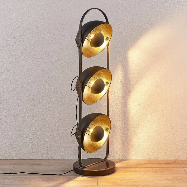 Lampa stojąca Muriel Lindby, czarny, salon / jadalnia, metal, nowoczesny