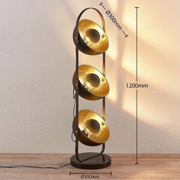 Lampa stojąca Muriel Lindby, czarny, salon / jadalnia, metal, nowoczesny