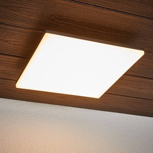 Lampa sufitowa LED Henni, IP65, czujnik, 30x30 cm, antracytowy Henni Lucande, aluminiowy / szary / cynkowy, nowoczesny