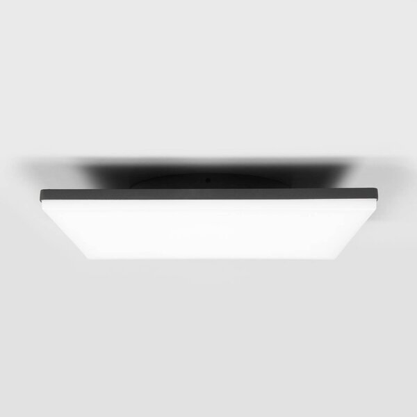 Lampa sufitowa LED Henni, IP65, czujnik, 30x30 cm, antracytowy Henni Lucande, aluminiowy / szary / cynkowy, nowoczesny