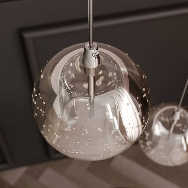 Lampa wisząca szklana Hayley Lucande, przezroczysty / transparentny, salon / jadalnia, szkło, nowoczesny
