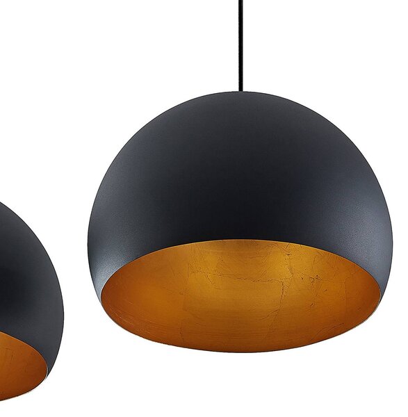 Lampa wisząca Tarjei Lindby, możliwość ściemniania, czarny, salon / jadalnia, metal, nowoczesny