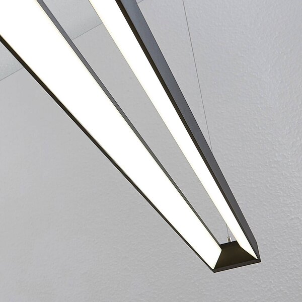 Arcchio lampa wisząca LED Cuna, czarna, 122cm, metal Cuna, czarny, biuro, aluminium, nowoczesny