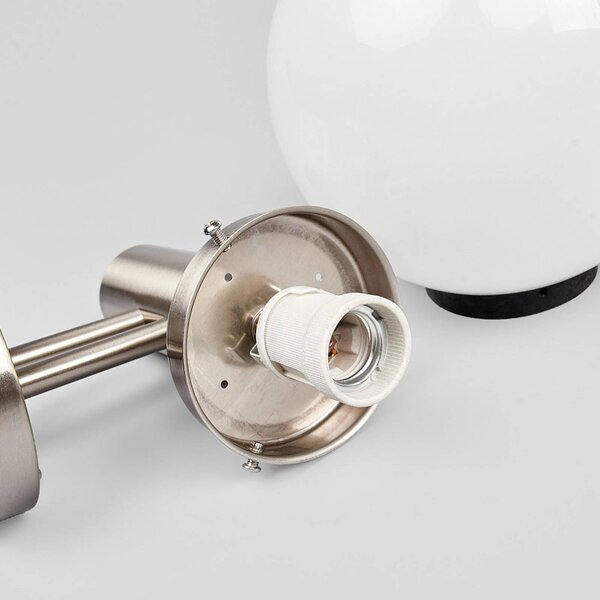 Lampa zewnętrzna z czujnikiem ruchu Nada Lindby, aluminiowy / szary / cynkowy, stal szlachetna, nowoczesny