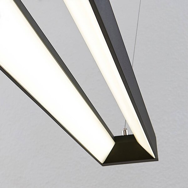 Arcchio lampa wisząca LED Cuna, 92 cm, czarny, metal Cuna, czarny, biuro, aluminium, nowoczesny