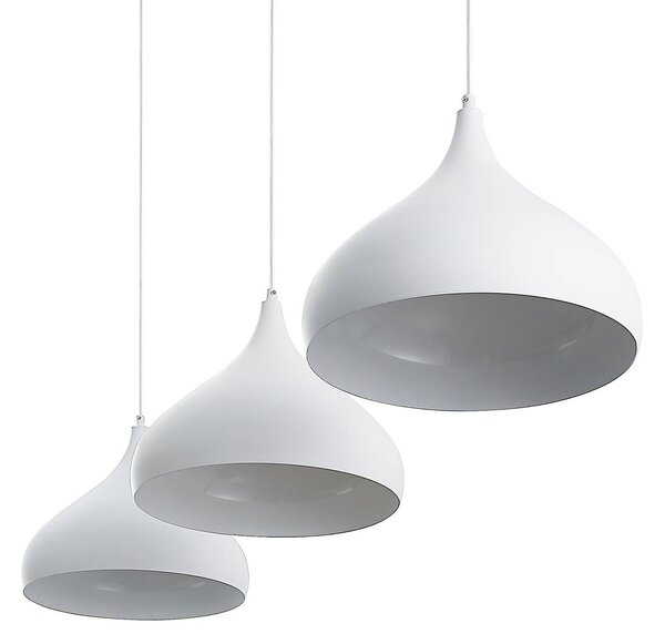 Lampa wisząca Elamira Lindby, możliwość ściemniania, biały / opal, salon / jadalnia, metal, nowoczesny