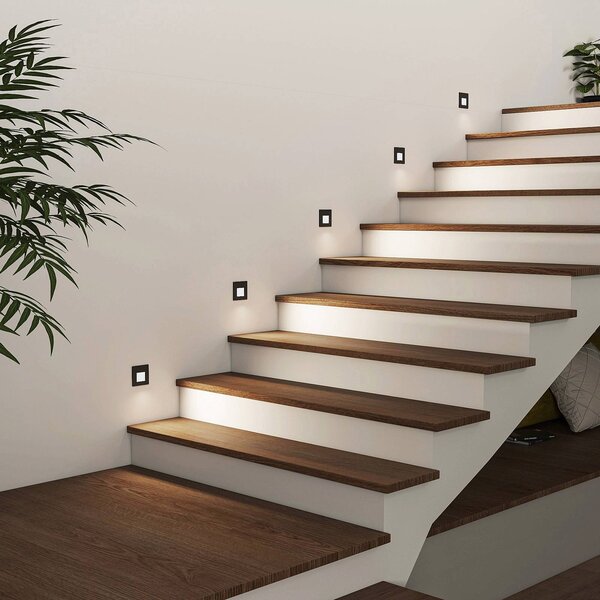 Oprawa wpuszczana LED Arcchio Vexi, 7,8 cm x cm, czarna, CCT Vexi Arcchio, możliwość ściemniania, czarny, przedpokój, aluminium, nowoczesny
