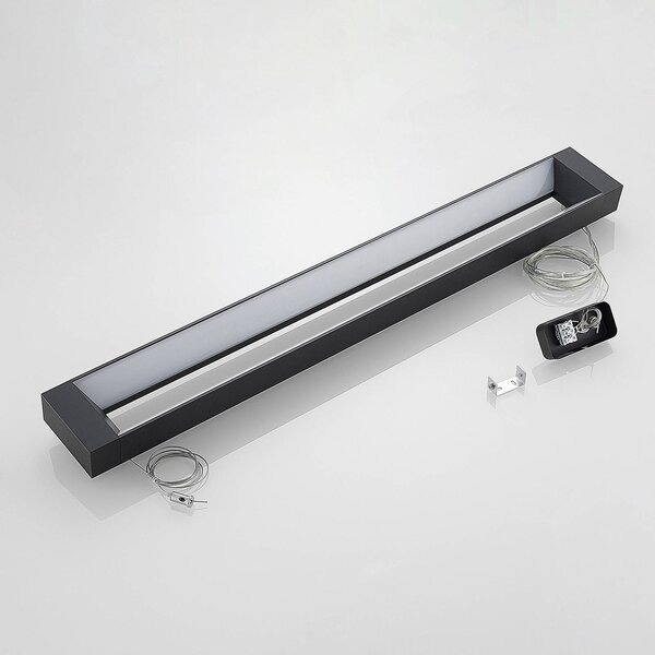 Arcchio lampa wisząca LED Cuna, 92 cm, czarny, metal Cuna, czarny, biuro, aluminium, nowoczesny