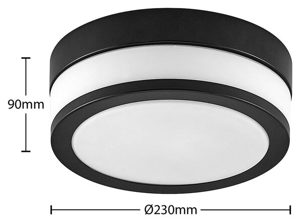 Lampa sufitowa Flavi Lindby, możliwość ściemniania, czarny, łazienka, metal, nowoczesny