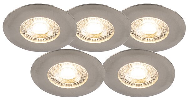 Zewnetrzna Zestaw 5 reflektorów wpuszczanych srebrnych z 3-stopniowym ściemnianiem - Ulo Oswietlenie zewnetrzne