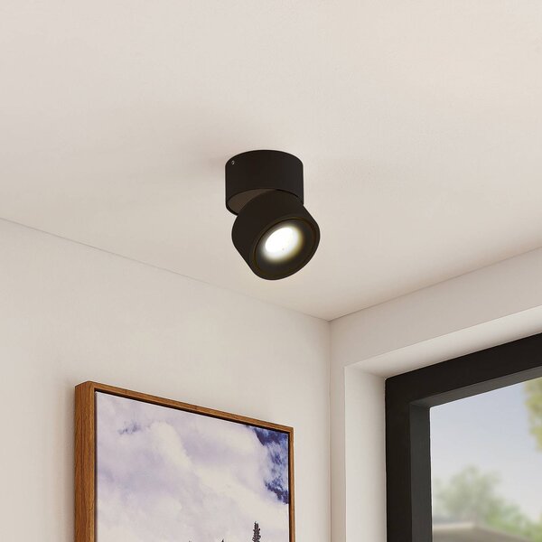 Arcchio reflektor sufitowy LED Rotari, 620lm, 1-punktowa wersja, czarny Rotari Arcchio, możliwość ściemniania, czarny, salon / jadalnia, aluminium, nowoczesny