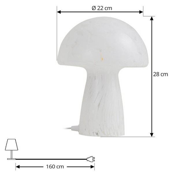 Lampa stołowa Hubi Lindby, biały / opal, salon / jadalnia, szkło, nowoczesny