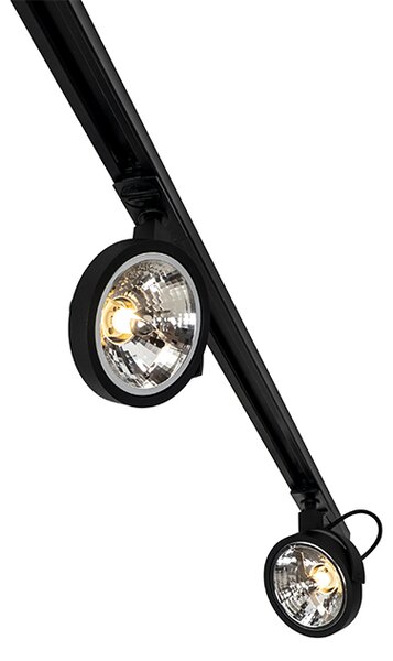 Nowoczesny system oświetlenia szynowego z 5 reflektorami czarny 1-fazowy - Iconic Go