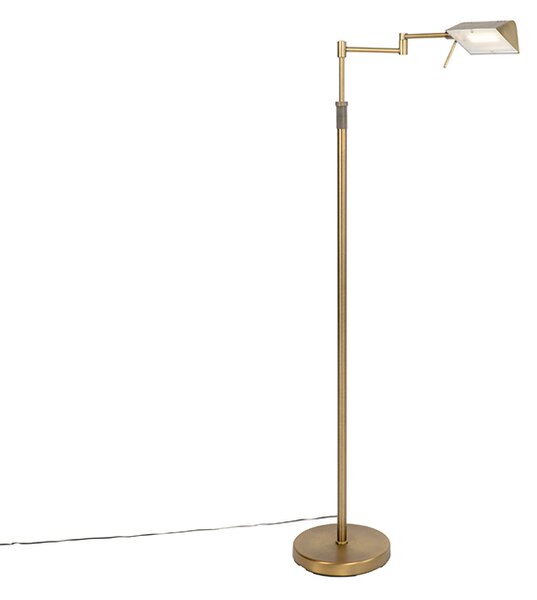 Designerska lampa podłogowa brązowa w tym LED ze ściemniaczem dotykowym - Notia