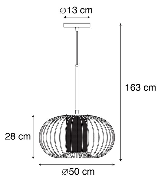 Designerska lampa wisząca złota z czarnym 50 cm - Marnie