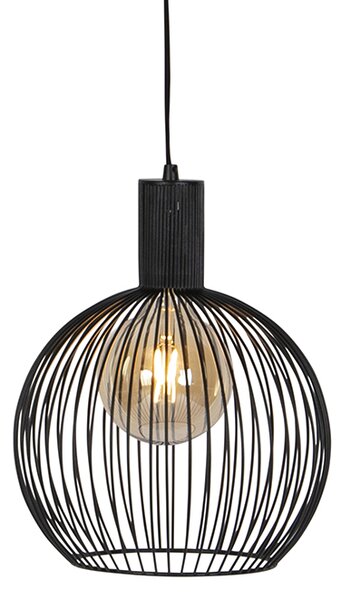 Designerska lampa wisząca czarna 30cm - Wire Dos Oswietlenie wewnetrzne