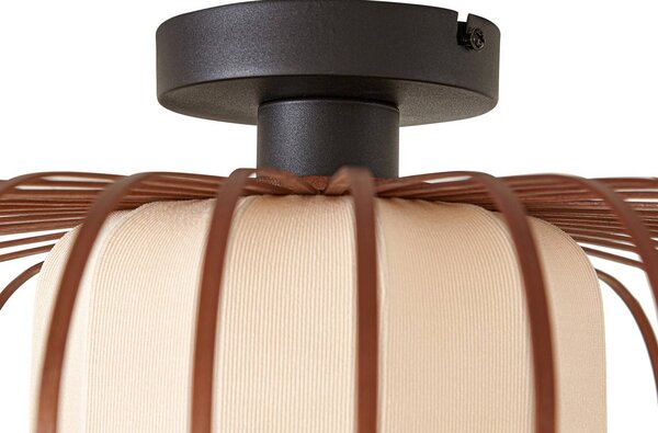 Lampa sufitowa Davella Lindby, możliwość ściemniania, ciemne drewno, salon / jadalnia, bambus, skandynawski