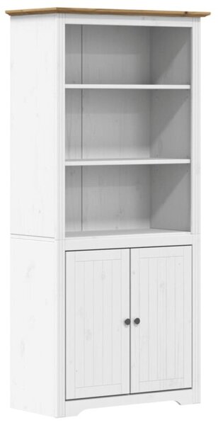 Biblioteczka bodo, biało-brązowa, 82x40x173 cm, lita sosna