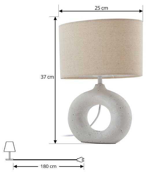 Lampa stołowa Kody Lindby, kremowy / amber, salon / jadalnia, tkanina / materiał / jedwab, nowoczesny