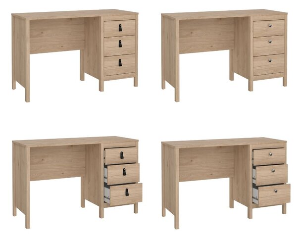 Biurko komputerowe z 3 szufladami Madrid, jackson hickory