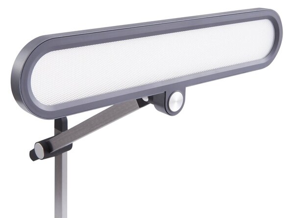 Lampa biurkowa LED Elvir Lindby, możliwość ściemniania, aluminiowy / szary / cynkowy, salon / jadalnia, aluminium, nowoczesny