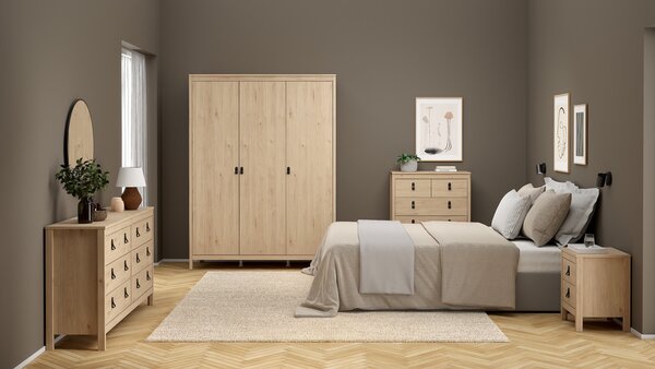 Nowoczesna komoda pokojowa z szufladami Madrid 3+2, jackson hickory